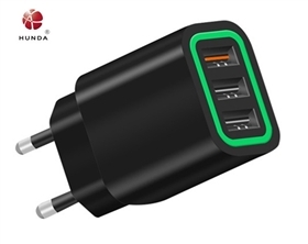 3 port USB Wall Charger with Quick Charger 2.0 port