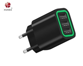 Black 3 port wall charger 5V 5.2A