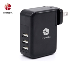 HUNDA 电源2口2u插墙式平板电脑手机usb充电器电源适配器充电头