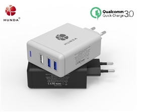 housing turbo home 3 port 46W dual usb quick charge 3.0 wall charger