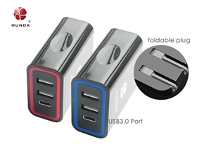 USB Type C Charger/ Foldable Rapid 28W Dual USB type-C Wall Charger adapter