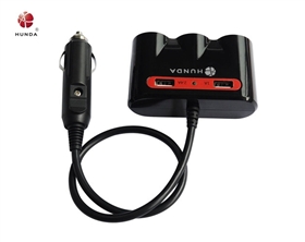 3 socket 2 usb car cigarette lighter One point three pairs USB Car Charger