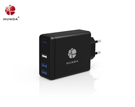 HUNDA 2019 New 48W  3 Port QC3.0 usb wall charger