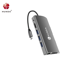 HUNDA 2019 New Multifunctional Multiport 9in1 HUB USB3.0 Quick Charge PD 87W